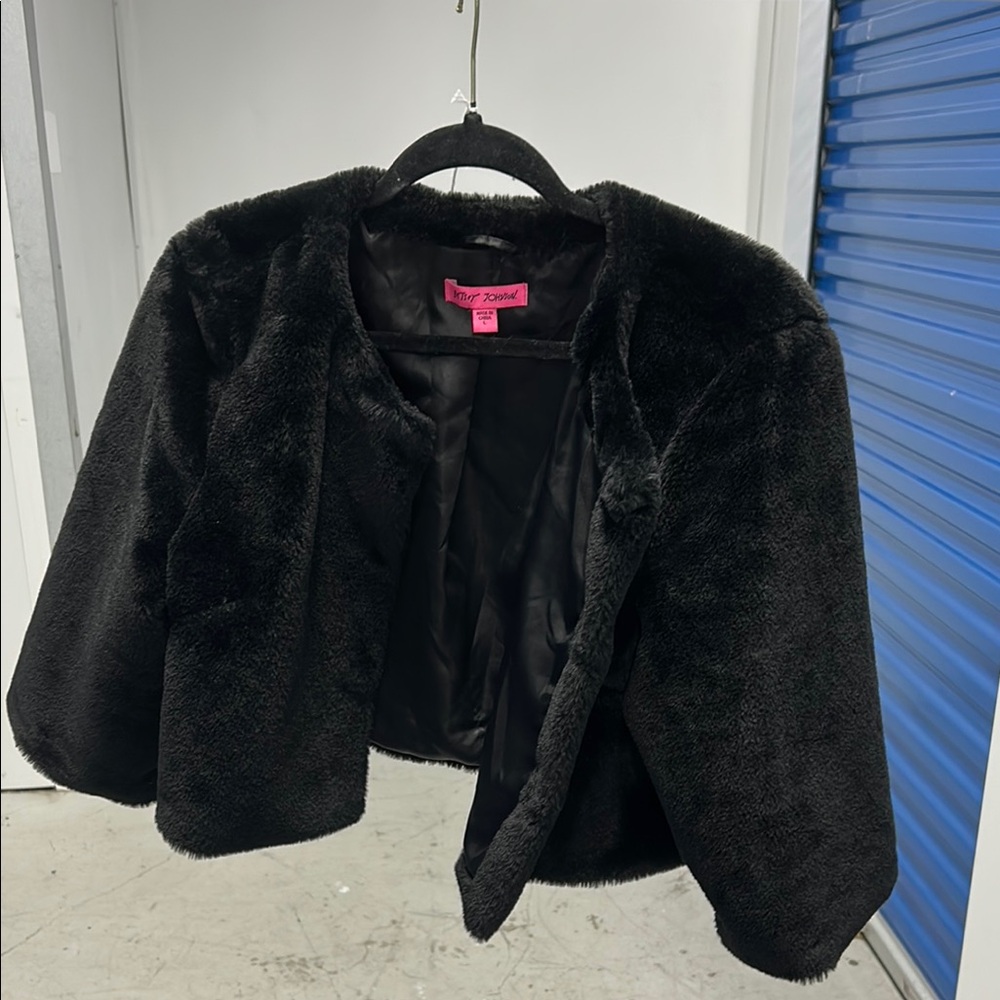 Furry Black Betsey Johnson Jacket